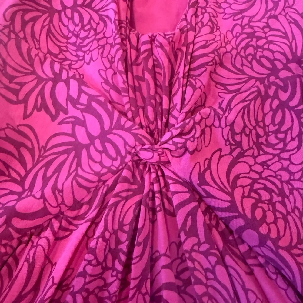 Garnet‎ Hill Pink Floral Midi Dress Ladies’ size 6, with cap sleeve